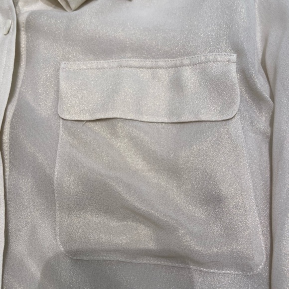 Equipment cream/shiny metallic blouse, XS - Picture 3 of 5